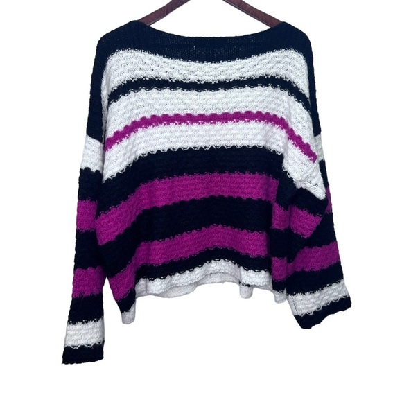 Kersh Striped Knit Cropped Sweater Size XXL - Picture 2 of 9